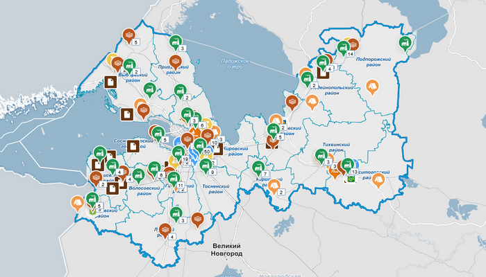 Интерактивная карта инвестиционных возможностей Ленинградской области